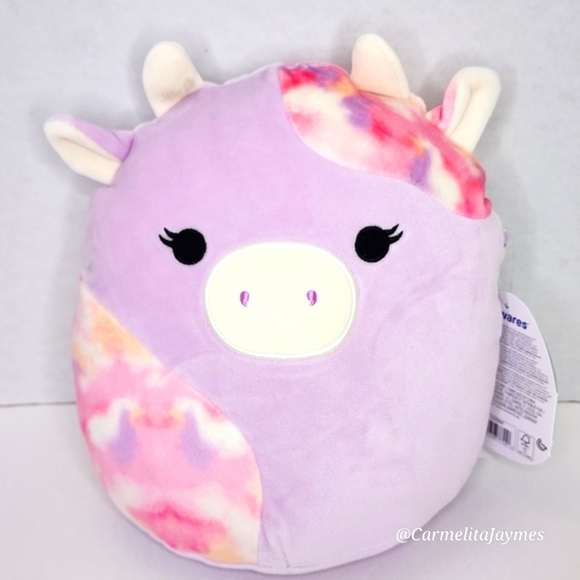 SURI 🌄🐮 FTM ☆ 3pc Lavender & Pink Tie Dye Sunset Cow Original Squishmallow NWT - Picture 2 of 9